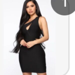 Chic One-Shoulder Cutout Black Bodycon Dress